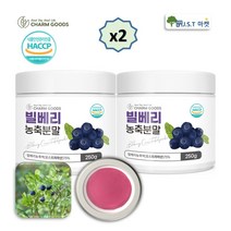 빌베리 가루 분말 농축 추출물 빌베리 루테인 효능, 2병, 250g