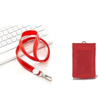 가죽 카드지갑 미니지갑 비즈니스 폴드 PU 가죽 플립 멀티 홀더 지갑 넥 매는 밧줄 직원 신용 ID