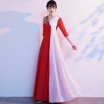 합창단복 Cantata red song 경쟁 의류 합창단 공연 의류 여성 롱 스커트