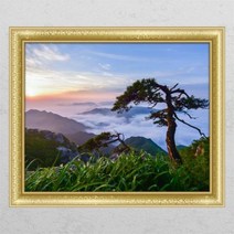 산위에푸른소나무 창문그림액자.꾸밈, E타입모던블랙