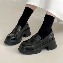 통굽 키높이 플랫폼 굽있는 발편한 쿠션 페니 7cm 로퍼