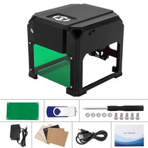 레이저각 마킹 3000mW 조각 기계 미니 CNC 탁상 레이저 조각사 3w 나무, CHINA_Black | EU plug