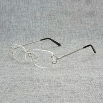 빈티지 라운드 선글라스 무테 사각 투명 안경 남성 타원형 C 와이어 광학 금속 프레임 오버사이즈 독서용 여성용