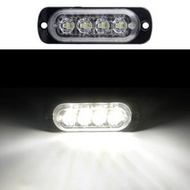 오토바이 트레일러 4LED 자동차 스트로브 경고등 그릴 깜박이 고장 비상 조명 트럭 비콘 램프 LED 사이드 라이트 12V, 없음, 4LED White+1pcs Fixed mode 12v