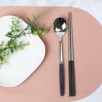 컬러 진공 수저세트 (초코브라운) 숟가락 젓가락, 단품, 단품