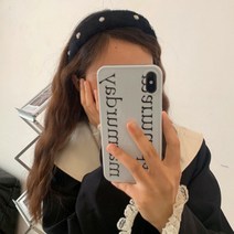 블랙 소프트 큐빅 도툼한 페이크퍼 헤어밴드 머리띠