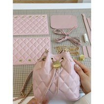 체인 가죽 가방 만들기 DIY 버킷 여성용 끈 소재 공예 인조 키트, A
