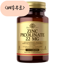 솔가 아연 피콜리네이트 징크 Zinc Picolinate 22mg 100개입, 100개, 1개