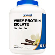 뉴트리코스트 웨이 프로틴 아이솔레이트 파우더 바닐라맛 Whey Protein Isolate, 66정, 2268g, 1개