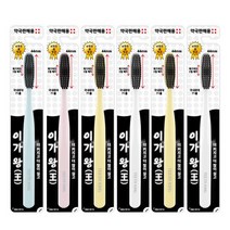 이가왕 5열 비장탄 숯 칫솔 랜덤발송, 6개, 1개입