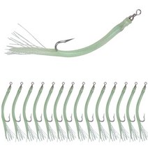 15 개 장어 낚시 미끼 긴 생크 오프셋 문어 후크 배럴 회전 베이스 웜 인공 7/0 10/0, Green|7-0