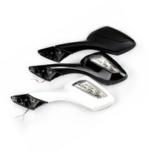 보이져 오토바이 LED 백미러 모음 사이드미러, 화이트(LED 주황), 백미러 우측