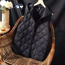 여성용 누빔솜 패딩조끼 경량 후드 베스트 2컬러L221122006