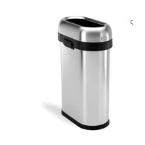 심플휴먼 60리터 / 16갤런 총알 오픈 상판 휴지통 상업용 무거운 게이지 브러시드 스테인리스 스틸, Brushed, 50 Liter Slim_Trash can