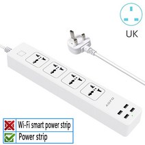 AOFO 범용 전원 스트립 USB 충전 포트 4 개 5.9ft 연장 코드 포함 가정 및 사무실 서지 보호기 콘센트, [01] UK Plug