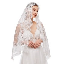 천주교 미사보 주머니 베일 수입 성당 가톨릭굿즈교회 라틴 매스 꽃 레이스 디자인 헤드, 하얀