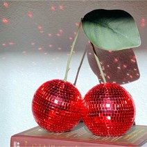 미러볼 체리 특별한 날 인테리어 홈 파티 장식품 소품, 단구 은구 직경 10cm