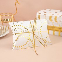10/20Pcs 베개 사탕 상자 황금 도트 스트라이프 크래프트 종이 선물 초콜릿 포장 웨딩 생일 파티 호의 용품, [05] Style4