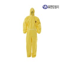 유한킴벌리 크린가드 A40 보호복 후드 노란색 방진복 방역복, 대형(43401), 1개