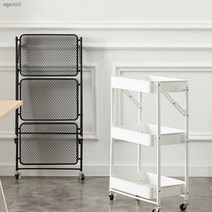 3단 이동식 트롤리 수납 철제선반 바퀴달린 틈새 카트 앵글 이동 센스업 정리함 홈쇼핑, 화이트