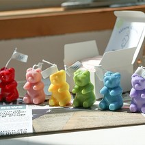 갓샵 곰돌이 젤리곰 하리보 캔들 향초 방향제 초 7color, 레드 젤리곰 캔들