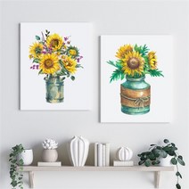 셀러허브 감성 수채화 해바라기 그림 액자 No11 20 캔버스 50호, 17번／50호80x117cm(캔버스액자옆면검정)