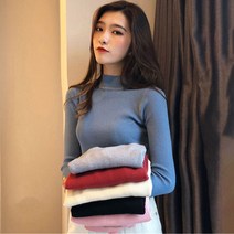 은창)골지 라운드 넥 컬러풀 니트 티셔츠 여성 티 _ 58388EA