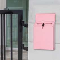 우편함 인테리어 장식 대형 우체통1pcs 현대 편지함 코멘트 편지 예금 제안 드롭 상자 보안 지불 키 서류 보안, 분홍색