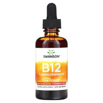 스완슨 B12 시아노코발라민 액상 딸기 1000mcg 59ml, 1병, 59.15ml