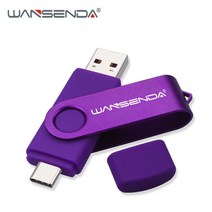 USB 대용량 C타입 메모리 wansenda type c 플래시 드라이브 2 in 1 펜 드라이브 512gb 256gb 128gb 64gb, 자주색