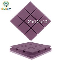 방음부스 가정용 노래방 방음 부스 차음재 흡음재 도어 격리 벽 스티커 패널 패널 룸 스튜디오 음향 처리 폼 패널, pmfk3x3-보라색, 24개, 고밀도