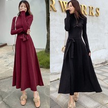 여성 겨울 롱원피스 원피스 가을 니트 기모 폴라 여자
