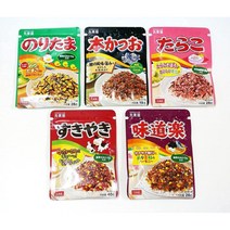 미국직구 마루미야 후리카케 일본 쌀 조미료 5팩(5.04온스) 노리타마 스키야키 오카카(보니토) 타라코 대구알), 수량, 상세참조