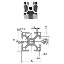 어닝레일 2040 3030 알루미늄 프로파일 100 350 400 450 500 550 600 mm 선형 레일 압출 CNC 3D 프린터 부, 03 3030_01 100mm