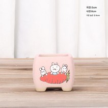핸드페인팅 다육 화분 엄지 손가락 고소형 캐릭터 큐티 스몰 도자기 트럼펫 연희분 미니, 002C6, 작다