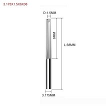 1 개 3.175mm 4mm 6mm 8mm 2 개의 플루트 스트레이트 슬롯 비트 우드 커터 CNC 솔리드 카바이드 더블 라우터, [02] 3175X15X6X38, 02 3175X15X6X38