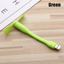 휴대용 미니 USB 팬 유연한 구부릴 수있는 냉각 보조베터리 노트북 PC AC 충전기 손 컴퓨터 가제트, [02] Green