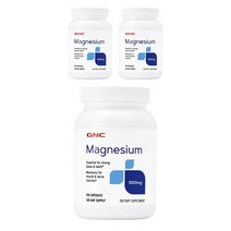 GNC 마그네슘 500mg 글루텐 프리 무설탕 캡슐, 120개입, 3개