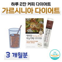 하루 2포 커피맛 다이어트 카페 다이어트 아메리카노 가르시니아 캄보지아 추출물 판토텐산 수용성 HCA 식약처 인정 건강기능식품 체지방 감소 도움, 3개월, 3000mg x 60포 (하루2포)