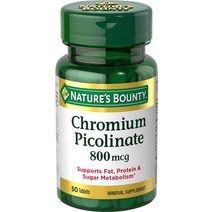 나우푸드 nac 영양제 NACC nacl Natures Bounty 크롬 피콜리네이트 800 mg. 정제 50개