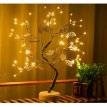 LED 자작나무 트리 감성 무드등 간접조명 무선 USB AA건전지, 06. 미니전구 나뭇잎