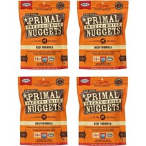 강아지 프리말 펫푸드 Primal 동결건조 사료 너겟 쇠고기 14온스4팩 완전 균형 국자 건강한 곡물 무함유 생 푸
