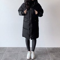 핑예 오리털 구스덕다운 여성 빅사이즈 롱패딩 점퍼