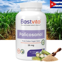쿠바산 폴리코사놀 25mg 180정 1병 (6개월) 2병 (12개월) 프리미엄 고함량 사탕수수 추출 정품, 1개