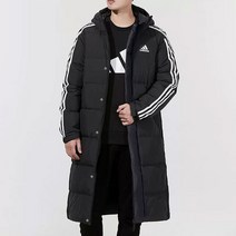 아디다스 공용 삼선 롱 덕다운 코트 벤치코트 롱패딩 점퍼 검정+사은품증정(패션마스크)