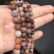 jd 천연 석화 나무 화석화 된 돌 팔찌 681012mm 나무 화석 탄성 팔찌 커피 라운드 돌 팔찌, DIY용 미완제품입니다, 12mm(28pcs)