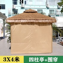 야외 조립식 원두막 정자 평상 만들기 사각 인테리어 나무 정원 이동식 파고라 옥상 바베큐장, 3x4m-원두막+셔터
