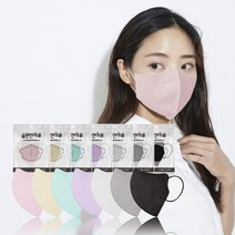 (숨편한하루 정품) 컬러 디자인 패션 스타일업 새부리형 일회용 컬러 덴탈마스크 10매, 아이보리(10매입), 대형