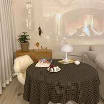 페이퍼가든 자체제작 순면 빈티지 체크 테이블클로스 테이블보 식탁보, 90x150, 빈티지 체크 테이블보 딥와인