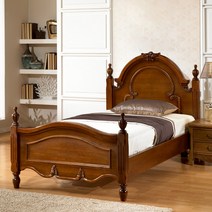 하이드 엔틱 슈퍼싱글 SS 침대 프레임 월넛, 단품